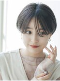 暗髪×束感ショート×シースルーバング×オーガニックヘア