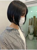 大人可愛い20代30代40代前下がりショート×シアブラック(yu-ka)