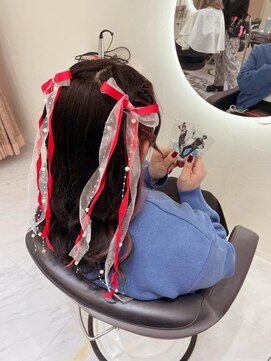 クラン 梅田店(clan) 編み込みハーフツイン/梅田ヘアセット