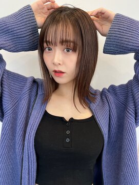 サンド 銀座(sand) ストンっミディアムボブ☆ナチュラルブラウンベージュ