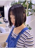 まとまる切りっぱなし内巻きボブ前髪カット艶トリートメント