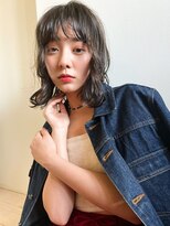 メーヴェ(Mowen) mowen×外ハネミディアム×ラフウェーブ×モカベージュ