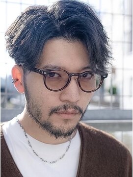 ケアリー 千葉ニュータウン中央(Carelly) ツイストパーマ七三オールバックマッシュウルフスリークショート