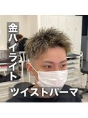 ツイストパーマ/ハイライト/メッシュ/ツーブロック