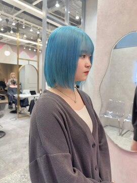 ロンド レア 天神大名店(Lond Le’a) デザインカラー/レイヤーカット/ウェットヘア/オリーブベージュ