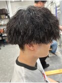 波巻きパーマメンズパーマメンズヘアツーブロックツイストパーマ