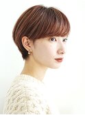 前下がりショート・ボブ/絶壁解消/前髪あり/30代/40代/50代