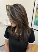 セミロングハイライト