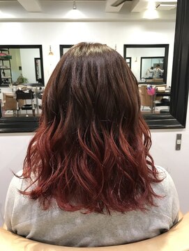 ミリム 栄矢場町店(MIRiM) 【栄矢場町】レッドブラウングラデーションカラー