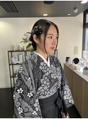 ［風花］卒業式　袴着付け　タイトヘア　カチモリ