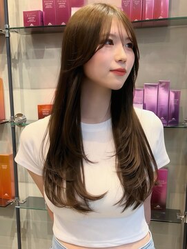 アンフィニー 仙台(ANFINI) 仙台髪質改善縮毛矯正韓国レイヤーカット前髪外ハネボブ顔周り