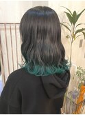 結んで隠せる裾カラー◎ミントグリーン×ダークグレージュ♪