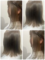 グルグル 新小岩店(GULGUL) ☆切りっぱなしボブイヤリングカラーカーキベージュ