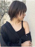 大人似合わせハッシュカットチャコールグレーグランマッシュ
