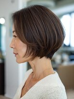 サンタフェ 岡崎店(Santa'Fe)&nbsp;脱白髪染め/白髪ぼかしカラー/大人ボブ/ボブ/ハンサムショート