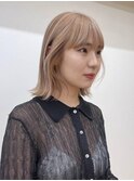 ミルクティーベージュダブルカラーハイトーンレイヤーカット韓国