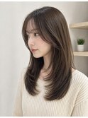 韓国風レイヤーカット_調布顔周りハッシュカット前髪カット