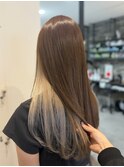 《インナーカラー》ホワイトベージュ × ナチュラルブラウン♪