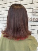 20代30代40代★小顔☆愛されくすみピンク×外ハネウルフボブディ