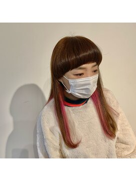 ブレス ヘアー リーベ(Bless HAIR Liebe) 20代30代大人かわいいインナカラーピンクイヤリングカラー