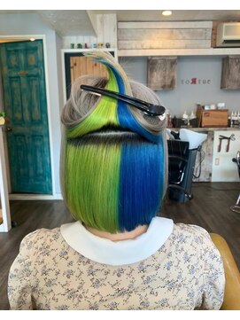 トルチェ(toRtue) ツートンカラー インナーツートン ブルー×グリーン