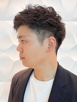 銀座マツナガ 浅草店 ツーブロアップバング/ビジネスパーマ/フェード20代30代人気