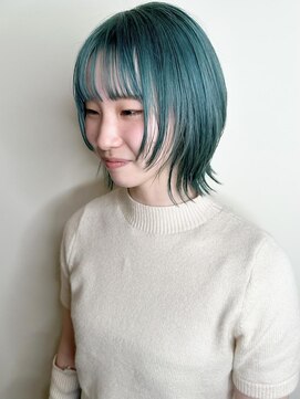 トップヘアーラウンジ 知立(TOP HAIR Lounge) ウルフ/ターコイズグリーン/ニュアンスカラー