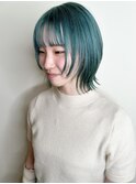 ウルフ/ターコイズグリーン/ニュアンスカラー