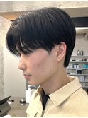 センターパートニュアンスパーマスパイラルパーマメンズパーマ 
