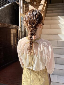 ネオリーブ チロル 横浜西口店(Neolive CiroL.) パーティーヘアセット ゆるふわ編み下ろしスタイル