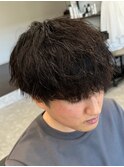 波巻きパーマメンズパーマメンズヘアツーブロックツイストパーマ