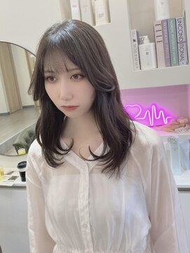 ヒョンミョン ライズバイレボ 取手店(hyon myon/RISE by REVO) レイヤーカット/デザインカラー/オリーブベージュ[取手/取手駅]