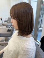 ショートボブ_黒髪ボブルフネビージュ小顔ワンレン
