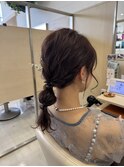 お呼ばれヘアー　ゆるふわ玉ねぎヘア　編みおろし