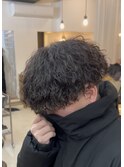 大分ツイストスパイラルパーマメンズマッシュ刈り上げレイヤー