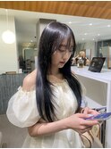 レイヤーロング/黒髪/髪質改善/ストレート/縮毛矯正