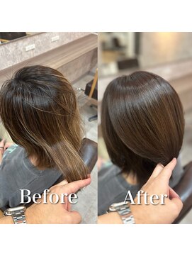 ファン 竹ノ塚店(F.U.N) 白髪ぼかし(オリーブ系)白髪キレイにマイナス10歳