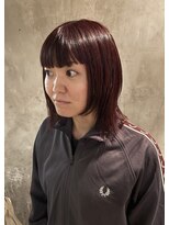 ヘルベチカ・ヘア(Helvetica hair)&nbsp;レイヤーカット/ワイドバング/チェリーレッド/ブラウンレッド