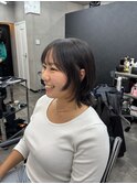 くびれヘア/暗めカラー/アプリコットオレンジ/縮毛矯正