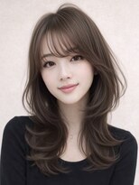 ロティー 天神(loty)&nbsp;レイヤー 顔周りカット シースルーバング ブリーチなしカラー
