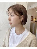 フィルムス 柏(FILMS) ミルクティーベージュ/レイヤーボブ/韓国巻き/顔周りカット/柏