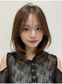 レイヤーカット/ミディアムヘア/顔周りカット/髪質改善/縮毛矯正