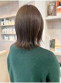 福山美容室Caary髪質改善くすみベージュ艶髪オリーブベージュ