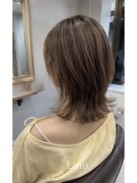髪質改善Lino hair/縮毛矯正/白髪ぼかし/ハイライト/メンズカット【リノヘア】 極細ハイライト/糸ハイライト/くびれ外ハネボブ/透明感カラー