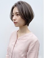 ルーム 大通店(ROOM)&nbsp;ブリーチなし透明感ショコラグレージュ暗髪ショートボブ秋カラー