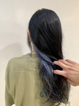 アズール 草加(azule) ブリーチ2回以上!ホワイトブルーインナーカラー