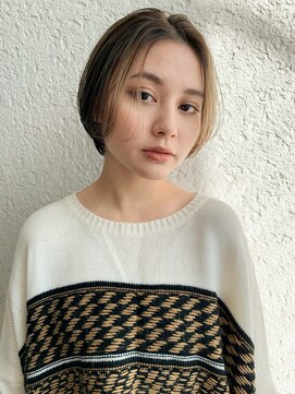 エムクランメイクス 原宿 表参道(m.clan MAKE'S) ショートボブ ショートヘア ベージュカラー ケアブリーチ 小顔