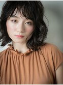 大人かわいい黒髪くせ毛風外ハネボブ201v北浦和20代30代40代