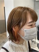 イヤリングカラーオレンジ☆外ハネボブ【芝崎】