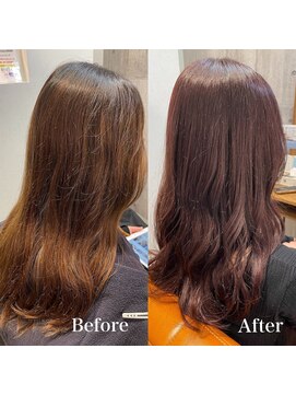エクラートリアン 藤沢店(ECLART Lien) ピンクカラーBefore＆After[藤沢/髪質改善]